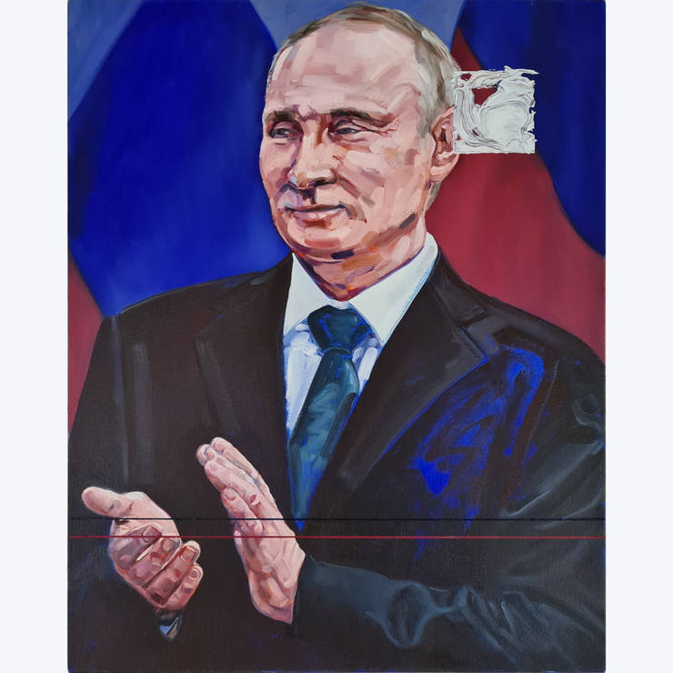 Jamie Chapman Portrait Realism Painting Oil on Canvas Political Art World Leader Politician Boyd-Dunlop Gallery Contemporary Fine Art Napier Hawkes Bay