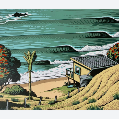 Tony Ogle Screenprint Limited Edition Prints New Zealand Seascape Landscape Ocean Boyd-Dunlop Gallery Paper Print Hawkes Bay Napier