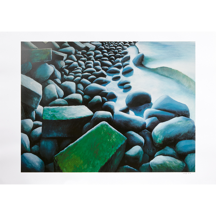 The Rockwall Seascape Ocean Limited Edition Print by New Zealand Artist Michael Smither