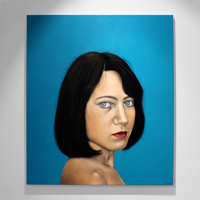 oil painting portrait peter miller blue 