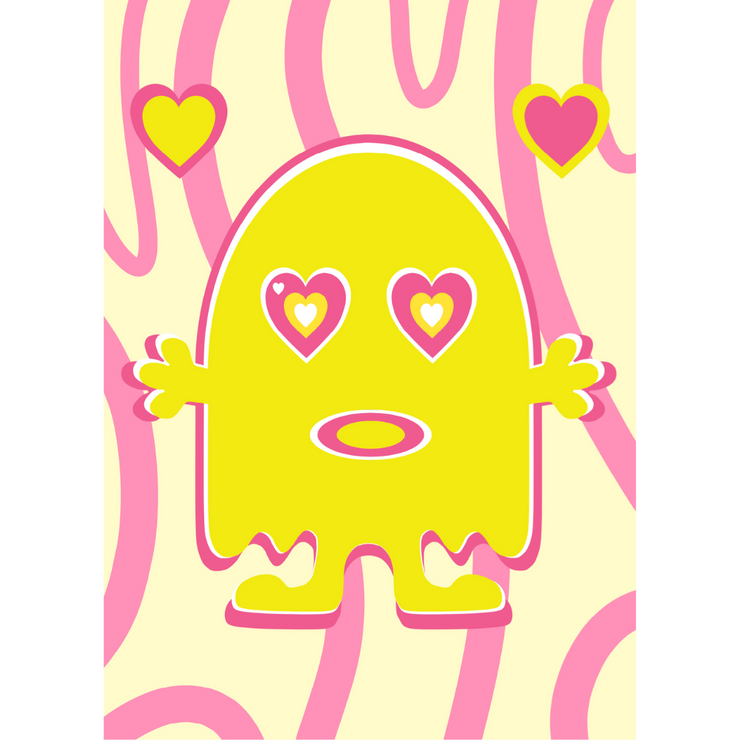Richard Boyd-Dunlop poster print boyd-dunlop gallery A3  love ghost pink and yellow