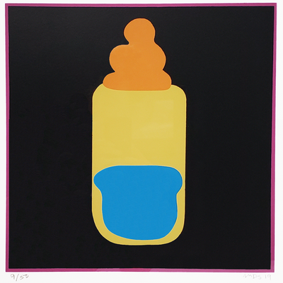 Michael Smither #1 Baby Bottle Flags for Mururoa Atoll Limited Edition Screen Print New Zealand Fine Art Contemporary Gallery Boyd-Dunlop Gallery Hawkes Bay Hasting Street