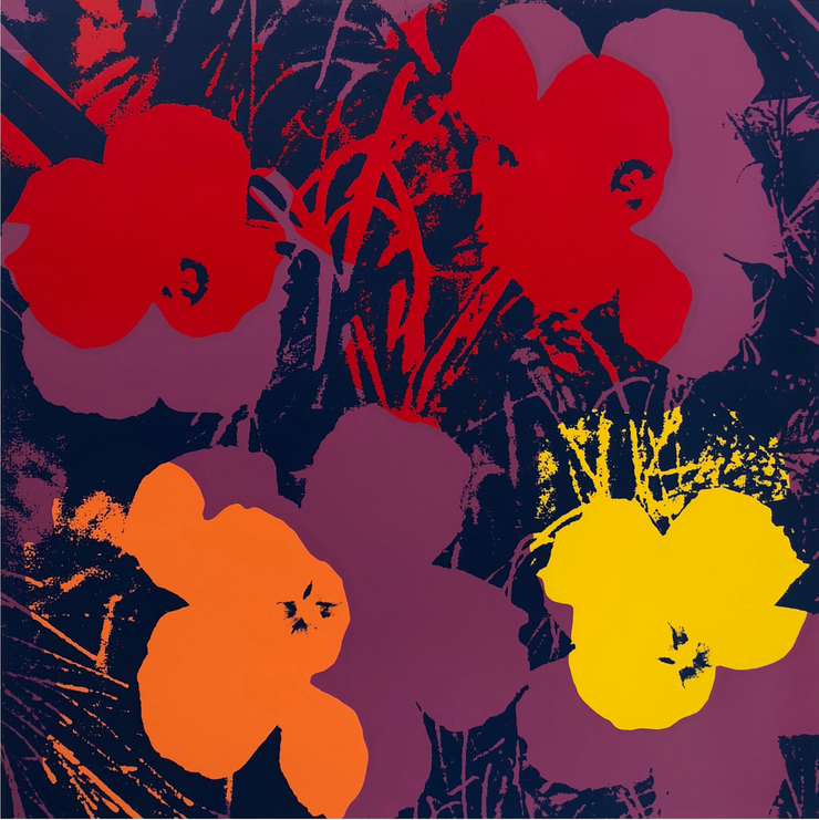 Boyd-Dunlop Gallery Napier Andy Warhol Floral Portraits Silkscreen Napier Pop Art Prints Framed Wall Art Flowers