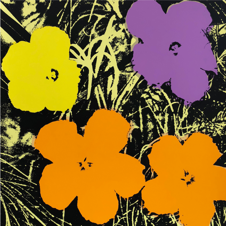 Boyd-Dunlop Gallery Napier Andy Warhol Floral Portraits Silkscreen Napier Pop Art Prints Framed Wall Art Flowers