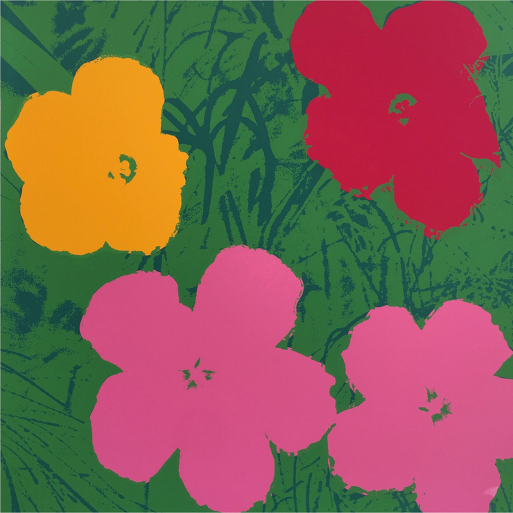 Boyd-Dunlop Gallery Napier Andy Warhol Floral Portraits Silkscreen Napier Pop Art Prints Framed Wall Art Flowers