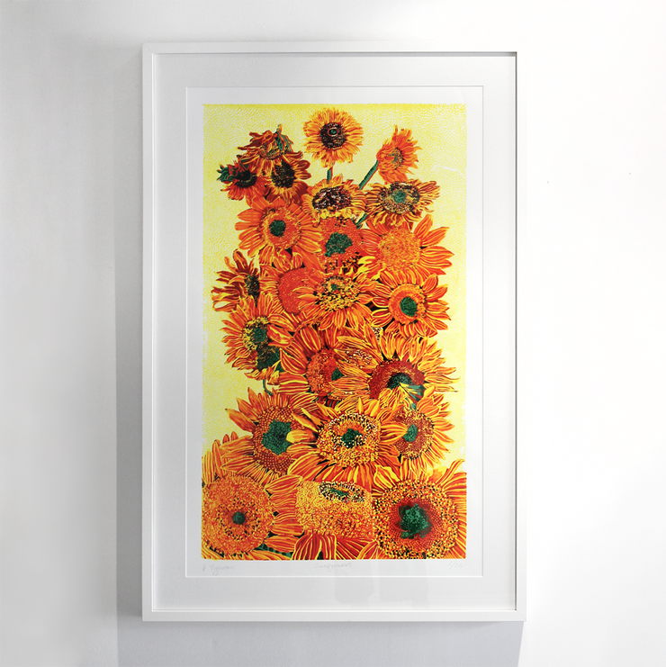 Patrick Tyman Sunflower Paintings Limited Edition Screenprint Screen Print Hawkes Bay Art Floral Artwork Oil on Canvas Fine Art Print Boyd-Dunlop Gallery Contemporary Napier