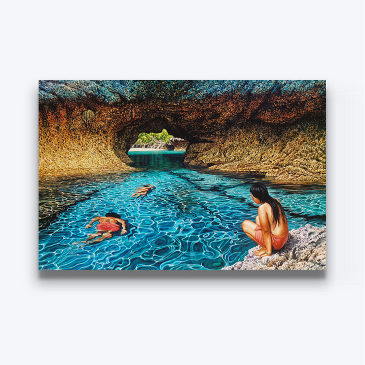 Swimmers Boyd-Dunlop Gallery Napier Hawkes Bay Mark Cross Oil Painting Landscape Seascape Water
