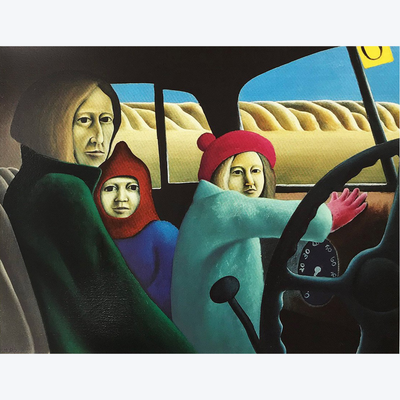 Family in the Van Michael Smither Limited Edition Screenprints Boyd-Dunlop Gallery