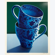Two Blue and White Cups Michael Smither Limited Edition Screenprints Boyd-Dunlop Gallery