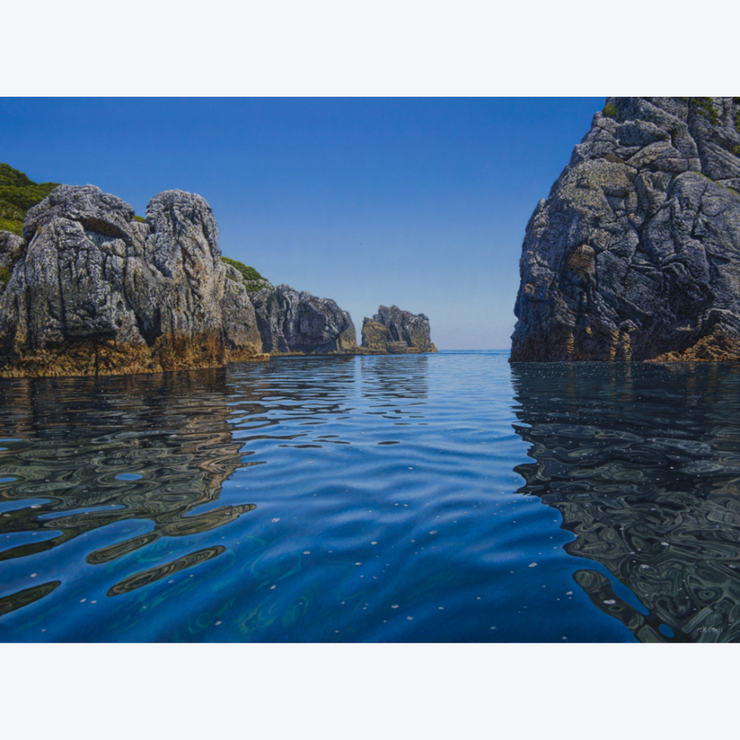 Inlet Mokohinau Boyd-Dunlop Gallery Napier Hawkes Bay Mark Cross Oil Painting Landscape Seascape Water