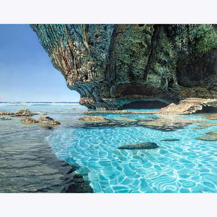 Pool at Avaiki Limu Boyd-Dunlop Gallery Napier Hawkes Bay Mark Cross Oil Painting Landscape Seascape Water