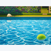 Obsession Ross Jones Limited Edition Prints Realism Scenic Artist Water Dog Pool Tennis Ball Boyd Dunlop Gallery Hawkes Bay Napier Hastings Street