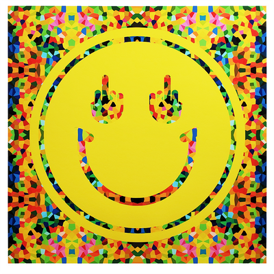 yeah nah Richard Boyd-Dunlop middle finger pop art Boyd-Dunlop Gallery smiley face yellow