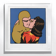 Dick Frizzell First Kiss Comic Book Style Artprint Limited Edition Print Superhero Boyd Dunlop Gallery Contemporary Fine Art Hawkes Bay Napier Hastings Street Screenprint