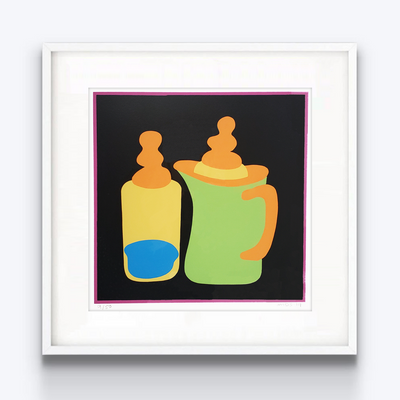 Michael Smither Baby Bottle Flags for Mururoa Atoll Limited Edition Screen Print New Zealand Fine Art Contemporary Gallery Boyd-Dunlop Gallery Hawkes Bay Hasting Street