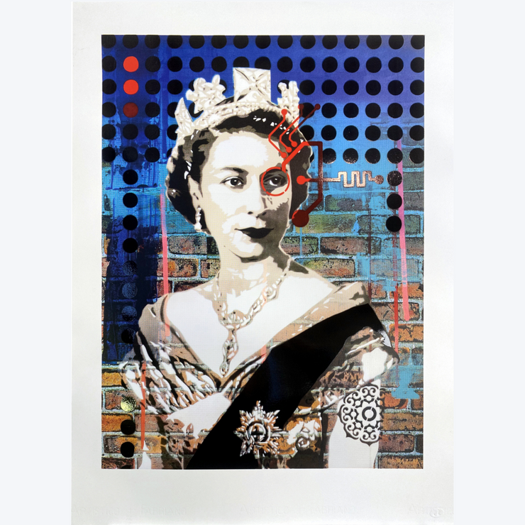 Boyd-Dunlop Gallery Napier Hawkes Bay Brad Novak New Blood Pop Screen print Queen Elizabeth II Royals Queen of England