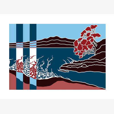 Brad Novak Landscape Kiwiana Seascape Abstract Ocean Limited Edition Screenprint Boyd Dunlop Gallery Hawkes Bay Napier Hastings Street