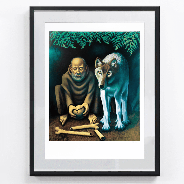 Saint Francis and the Wolf Limited Edition Signed Screenprint by New Zealand Artist Michael Smither