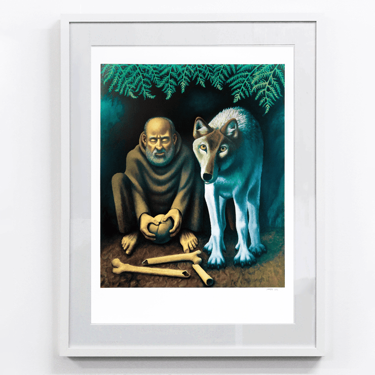 Saint Francis and the Wolf Limited Edition Signed Screenprint by New Zealand Artist Michael Smither